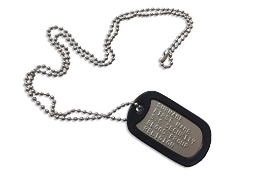 Militärische Erkennungsmarke US Dog Tag - EIN personalisierten Erkennungsmarke im Armeestil mit Stahl Kugelkette 66cm von ANDREW