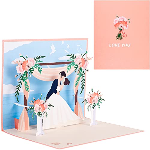 3D Grußkarten, Pop up Hochzeitskarten, Karten zum Hochzeitstag,Einladungskarten für Hochzeiten,für Braut und Bräutigam,Hochzeitsjubiläen,Heiratsantragskarten mit Umschlag von ANEWISH