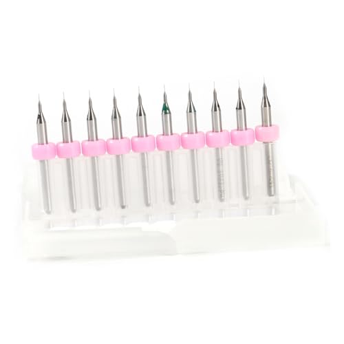 10-teiliges Mikrobohrer-Set, Wolframstahlschneider 0,1 Mm 1,4 Mm, 10-teilige Nut, Ideal für Platinen, Lötlöcher, mit Aufbewahrungskoffer für Feines Bohren (0,1 mm) von ANGGREK