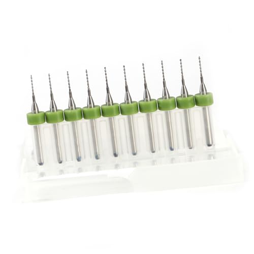 10-teiliges Mikrobohrer-Set, Wolframstahlschneider 0,1 Mm 1,4 Mm, 10-teilige Nut, Ideal für Platinen, Lötlöcher, mit Aufbewahrungskoffer für Feines Bohren (0,7 mm) von ANGGREK