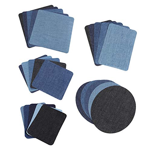 25pcs Denim-Stoffflächen Nähen Reparaturkreative Designs mit Lang Anhaltenden Ergebnissen, Bequeme Anwendung für Jackets Jeans Handwerk Accessoires auf Kleidung, Taschen, Taschen von ANGGREK