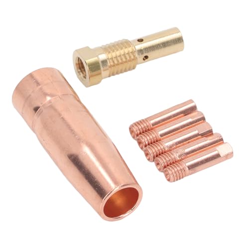 Gaslose Düse Tipps Kit, 7 Stück Airless Düse Kopf Kit für Century FC90 80GL Ti Easy Flux 125 Easy Weld MIG Schweiß Pistole Zubehör Kit mit 5 Stück 0,035 in Leitfähigen Spitzen von ANGGREK