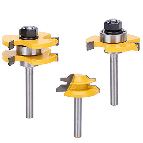 Glattes Schneiden, 3pcs Holzbearbeitungs-Router-Bits Set, Großartige Performance-T-förmige Rillen-Router-Bit mit 3 Zähnen, Premium-Material für Holzbearbeitungsprojekte, Geeignet von ANGGREK