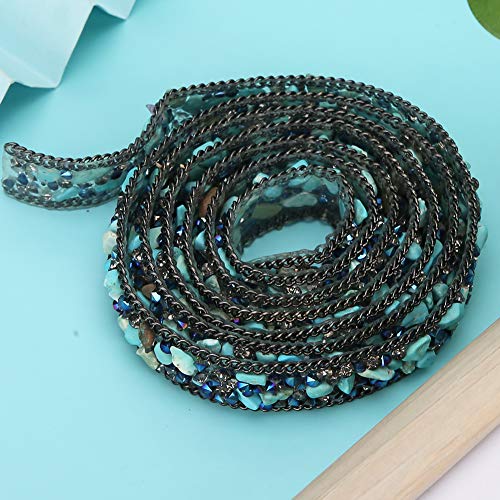 Kiesband, Kristallkiesband, 1,5 Cm Breit, Hell, Kann für Kleidung Zugeschnitten Werden (BLUE) von ANGGREK