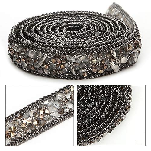 Kiesband, Kristallkiesband, 1,5 Cm Breit, Hell, Kann für Kleidung Zugeschnitten Werden (GRAY) von ANGGREK