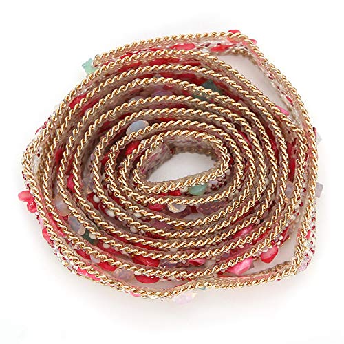 Kiesband, Kristallkiesband, 1,5 Cm Breit, Hell, Kann für Kleidung Zugeschnitten Werden (Rot) von ANGGREK