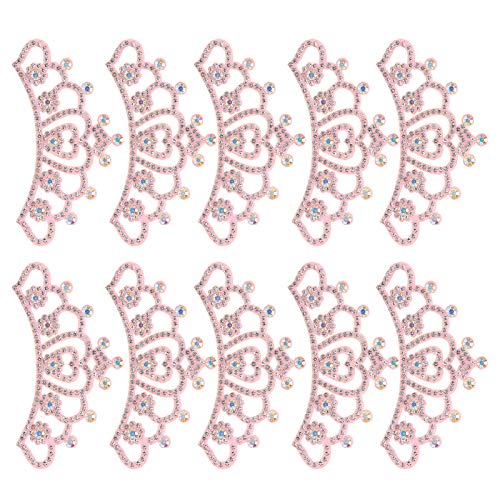 Kleidungsaufnäher, Kronenförmige Kleidungsdekoration, Kronenapplikation für Mäntel, Kissenbezüge, Schuhe, Hosen (8,8 x 4,5 cm große rosa Blumenkrone) von ANGGREK