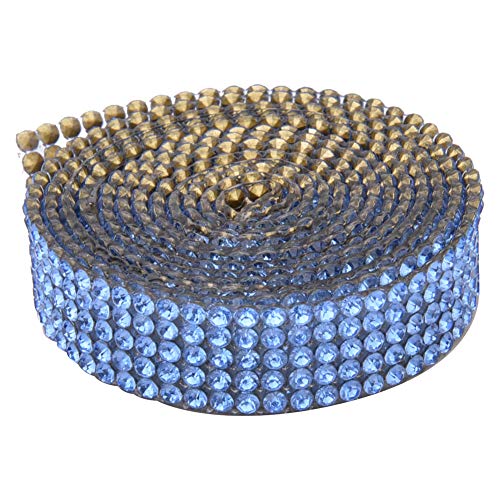 Kristallkettenbesatz, Strassbesatz. Wunderschön Befestigt für Taschen, Halsketten, Schuhe, Dekorative DIY-Kleidung (blau 5 Reihen) von ANGGREK