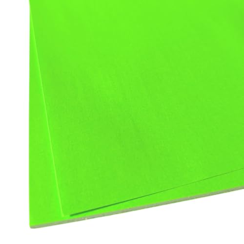 25 Blatt A4 Fluoreszierendes Selbstklebepapier Grün 80g - Rückseite mit Riss, leicht zu entfernen - Fluoreszierendes Etikettenpapier von ANHELUS PAPER & DECO