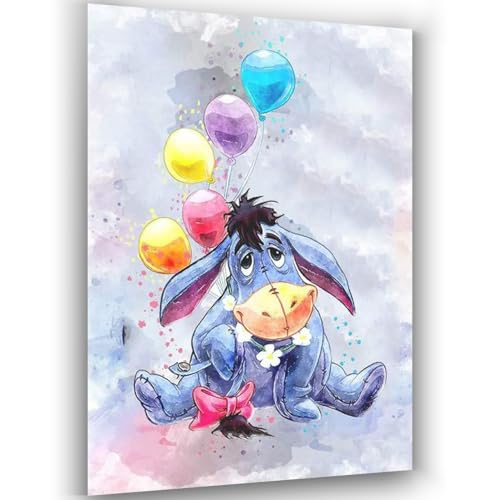 Ballon Esel Diamant Painting Anime Figuren 30x40cm,5D Diamant Painting Erwachsene und Kinder Bilder,DIY Diamond Art Full Malerei Home Wand Kunst Dekor von ANHEXUAN