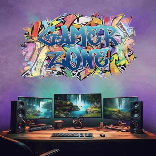 ANHUIB 3D Game Wandaufkleber,Wandtattoo Kinderzimmer Jungen,Gamer Zone Wandaufkleber,Gaming Wandbild für Schlafzimmer,Moderne Bunte Gaming Poster,Videospiel Wandstikcer für Jugendzimmer Deko Geschenk von ANHUIB