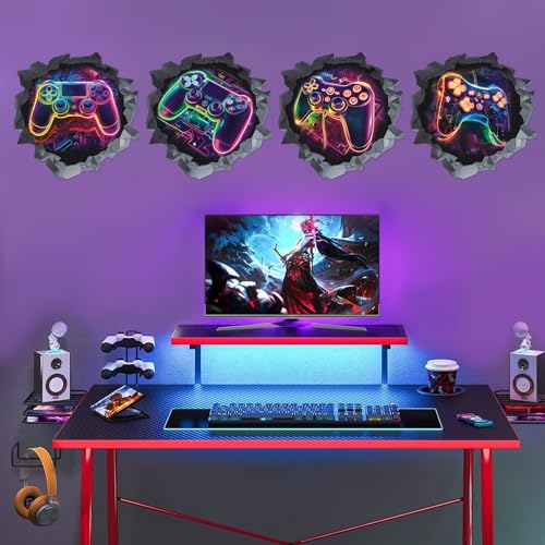 ANHUIB 3D Game Wandaufkleber,Wandtattoo Kinderzimmer Jungen Gaming,Bunte Gamer Poster,Wandbilder Gaming Zimmer,Wandtattoo Kinderzimmer Teenager Junge,Videospiel Wandstikcer Jugendzimmer Deko Geschenk von ANHUIB