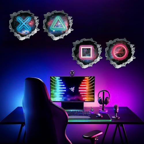 ANHUIB 3D Wandtattoo Gamer,Wandtattoo Kinderzimmer Jungen Gaming,Bunte Gamer Poster,Wandbilder Gaming Zimmer,Wandtattoo Kinderzimmer Teenager Junge,Videospiel Wandstikcer Jugendzimmer Deko Geschenk von ANHUIB