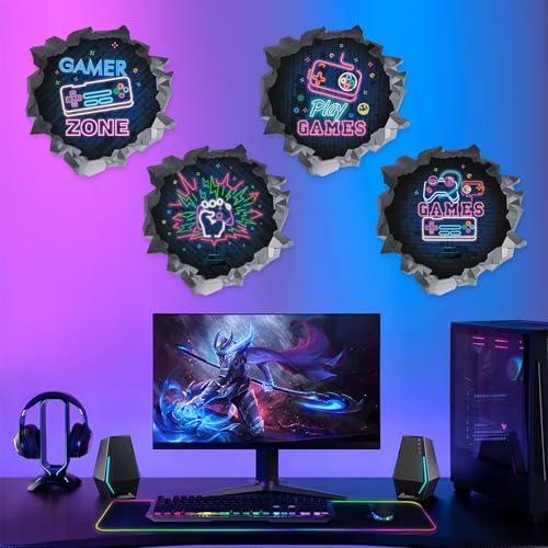 ANHUIB 3D Wandtattoo Gamer,Wandtattoo Kinderzimmer Jungen Gaming,Wandsticker Game Zone,Gaming Wandaufkleber,Wandbild Gaming Jungs,Wandtattoo Kinderzimmer Teenager,Jugendzimmer Deko Jungen Geschenk von ANHUIB