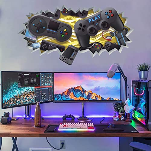 ANHUIB Gamer Wandaufkleber,3D Wandtattoo Gamer,Gaming Wandtattoo Kinderzimmer Jungen,Wandtattoo Junge Teenager,Bunte Gamer Poster für Schlafzimmer,Videospiel Wandstikcer für Jugendzimmer Deko von ANHUIB