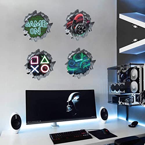 ANHUIB Gamer Wandaufkleber,3D Wandtattoo Gamer,Gaming Wandtattoo Kinderzimmer Jungen,Wandtattoo Junge Teenager,Bunte Gamer Poster für Schlafzimmer,Videospiel Wandstikcer für Jugendzimmer Deko von ANHUIB