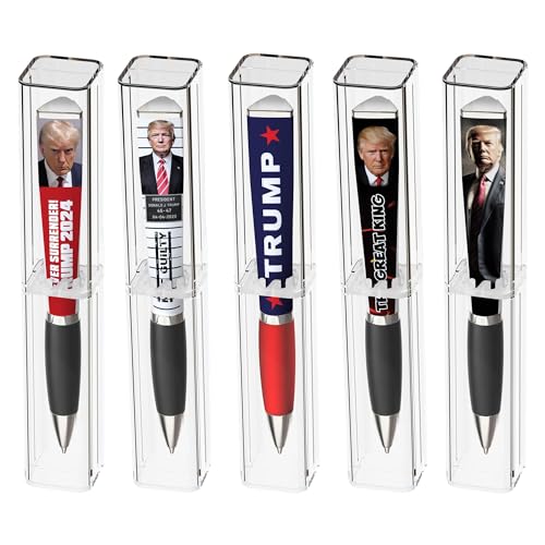 Trump Collectors Set Kugelschreiber - Black Grip, MAGA Trump 2024 Design, 3-seitiger Stift, bedruckt in den USA von ANINKABOVE