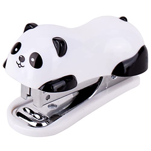 ANKCASE Hefter 1 stücke Panda Cartoon Mini Hefter Schulbedarf Büro Schreibwaren Büroklammer Binding Binder Klammerloser Hefter(Panda) von ANKCASE