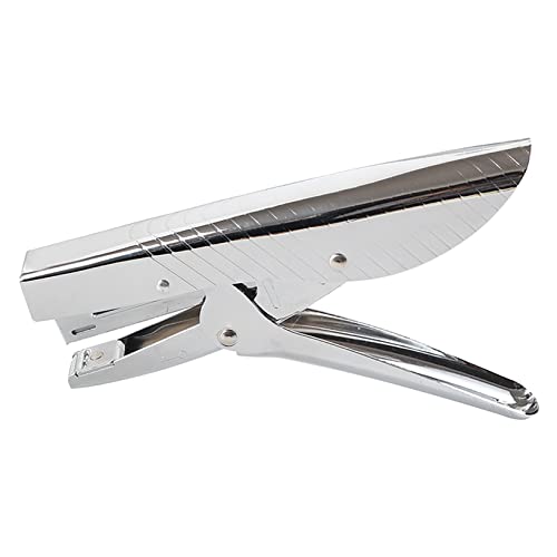 ANKCASE Hefter Arbeitersparnis Hand-Held-Hefter rostfreie praktische 20 Blatt Metal Schulbüro Wiederverwendbarer Verschleißfest for Studenten Briefpapier Klammerloser Hefter von ANKCASE