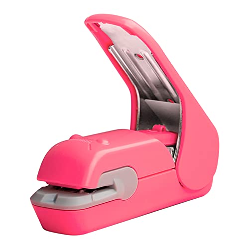 ANKCASE Hefter Hefterfreier Hefter spart Zeit und Anstrengung Nadelfreie Handheld Hefter Mini Tragbare Kreative Safety Student Office Schreibwaren Klammerloser Hefter(Pink) von ANKCASE