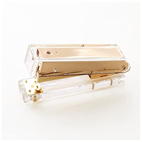 ANKCASE Hefter Luxus Rose Gold Gold Manual Hefter Mode Metallhefter 24/6 26/6, einschließlich 1000 Stücke von Heftklammern Klammerloser Hefter(Gold Stapler) von ANKCASE