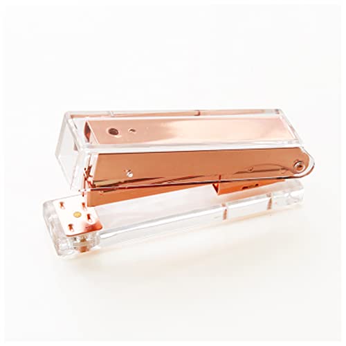 ANKCASE Hefter Luxus Rose Gold Gold Manual Hefter Mode Metallhefter 24/6 26/6, einschließlich 1000 Stücke von Heftklammern Klammerloser Hefter(Rose Gold Stapler) von ANKCASE