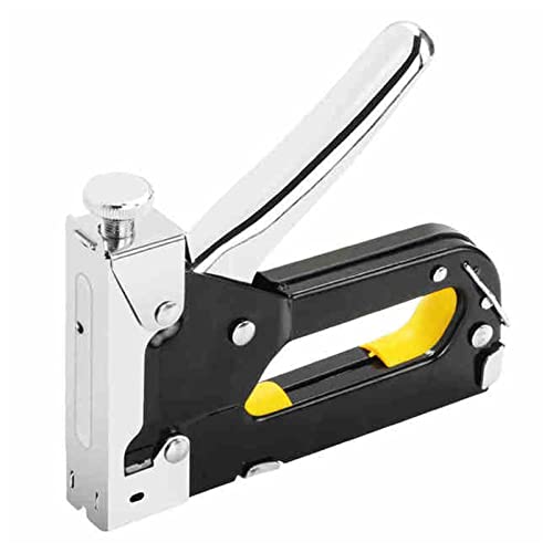 ANKCASE Hefter Multitool Nagelhefter Pistole Möbel Hefter for Holz Türen Polsterung Rivet Gun Kit Nagel Nietwerkzeug Schreibwaren Klammerloser Hefter(Black) von ANKCASE