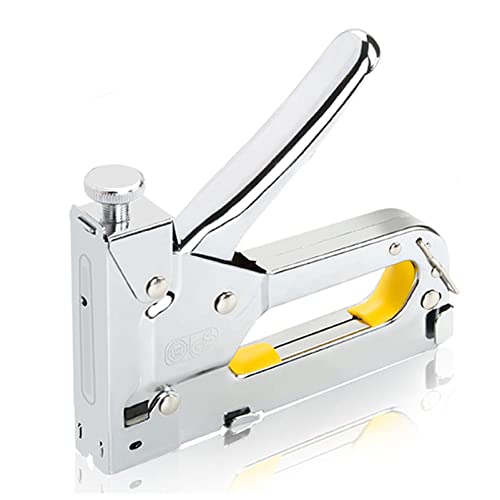 ANKCASE Hefter Multitool Nagelhefter Pistole Möbel Hefter for Holz Türen Polsterung Rivet Gun Kit Nagel Nietwerkzeug Schreibwaren Klammerloser Hefter(Silver) von ANKCASE