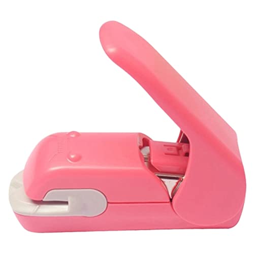 ANKCASE Hefter Stapelfreie Hefter Zeit sparen mühelosen nadelfreie Handhelze Hefter Mini tragbar Klammerloser Hefter(Pink) von ANKCASE