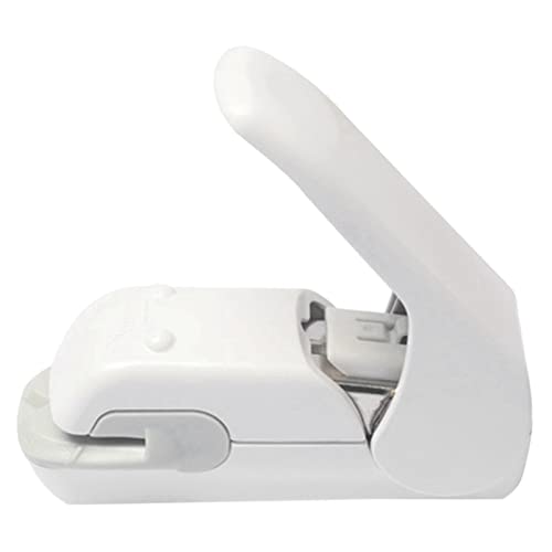 ANKCASE Hefter Stapelfreie Hefter Zeit sparen mühelosen nadelfreie Handhelze Hefter Mini tragbar Klammerloser Hefter(White) von ANKCASE