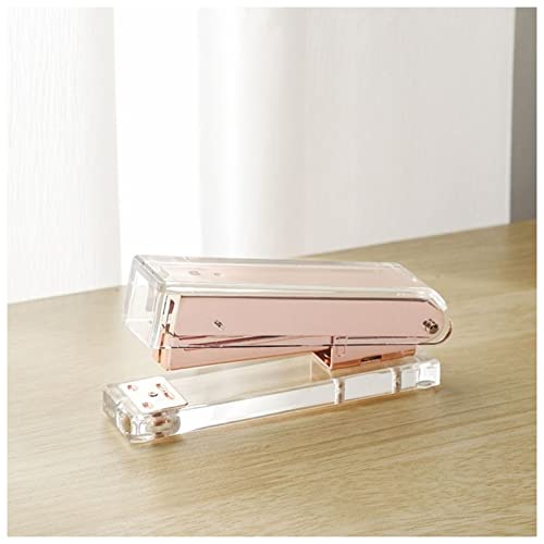 ANKCASE Hefter Transparent Hefter Hefter Schreibwaren 24/6 Bindemittel- und Bürgerclip-Bürobedarf Set Schreibtischzubehör Klammerloser Hefter(Rose Gold) von ANKCASE