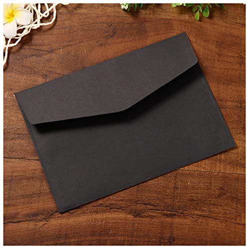 ANKCASE Postkarte Geburtstag (10 Stück/Charge) 12 * 17cm Schwarz Weiß Kraftpapier Feste Farbe Leerer Umschlag Grußkarten Postkartenumschlag Postkarte Weihnachten(Black) von ANKCASE