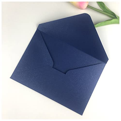 ANKCASE Postkarte Geburtstag 25x 250g Perlenpapier Umschlag Weiß Schwarz Gold Navy Blue Rosa Smaragdgrün 5x7 Hochzeitseinladungsgeschenk Aluminiumfolie Postkarte Postkarte Weihnachten(Pearl Navy) von ANKCASE