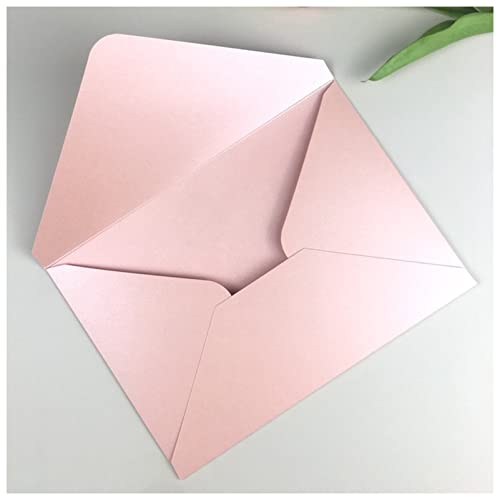 ANKCASE Postkarte Geburtstag 25x 250g Perlenpapier Umschlag Weiß Schwarz Gold Navy Blue Rosa Smaragdgrün 5x7 Hochzeitseinladungsgeschenk Aluminiumfolie Postkarte Postkarte Weihnachten(Pearl pink) von ANKCASE