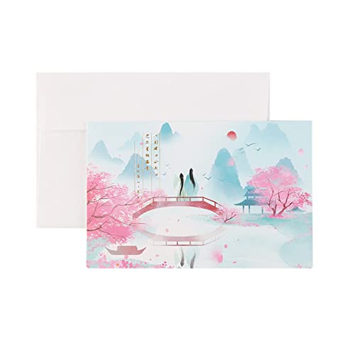 ANKCASE Postkarte Geburtstag 6 Teile des chinesischen glücklichen Valentinstags-Grußkarten mit Umschlägen, Partyeinladungen, Hochzeitseinladungen Postkarte Weihnachten(A5) von ANKCASE