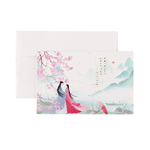 ANKCASE Postkarte Geburtstag 6 Teile des chinesischen glücklichen Valentinstags-Grußkarten mit Umschlägen, Partyeinladungen, Hochzeitseinladungen Postkarte Weihnachten(A6) von ANKCASE