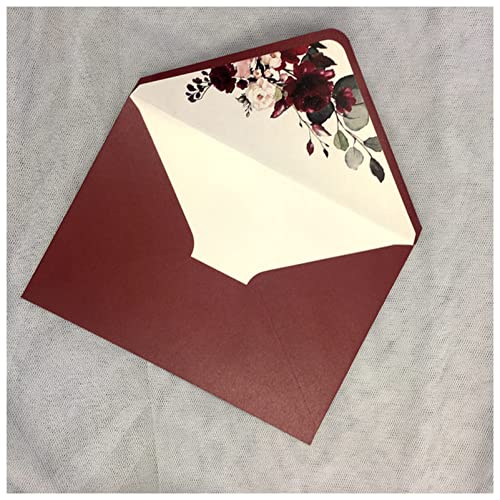 Postkarte Geburtstag 25x Papierumschläge schimmern graue Perllegierende Glitzerumschläge for DIY. Postkarte / Karte Hochzeits-Einladungsgeschenk-Verpackungsumschlag Postkarte Weihnachten(Burgundy flow von ANKCASE