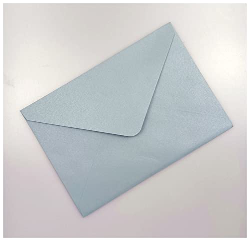 Postkarte Geburtstag 25x Papierumschläge schimmern graue Perllegierende Glitzerumschläge for DIY. Postkarte / Karte Hochzeits-Einladungsgeschenk-Verpackungsumschlag Postkarte Weihnachten(Dusty blue pe von ANKCASE