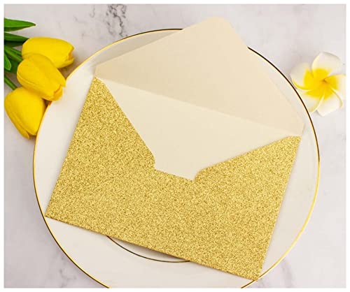 Postkarte Geburtstag 25x Papierumschläge schimmern graue Perllegierende Glitzerumschläge for DIY. Postkarte / Karte Hochzeits-Einladungsgeschenk-Verpackungsumschlag Postkarte Weihnachten(Gold glitter, von ANKCASE