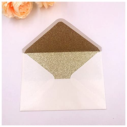 Postkarte Geburtstag 25x Papierumschläge schimmern graue Perllegierende Glitzerumschläge for DIY. Postkarte / Karte Hochzeits-Einladungsgeschenk-Verpackungsumschlag Postkarte Weihnachten(Ivory light g von ANKCASE