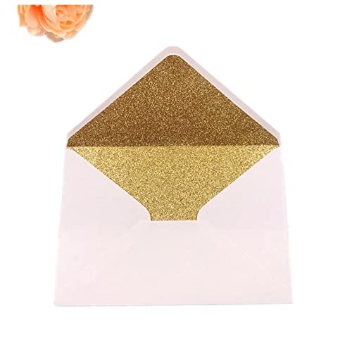 Postkarte Geburtstag 25x Papierumschläge schimmern graue Perllegierende Glitzerumschläge for DIY. Postkarte / Karte Hochzeits-Einladungsgeschenk-Verpackungsumschlag Postkarte Weihnachten(Ivory gold Gl von ANKCASE