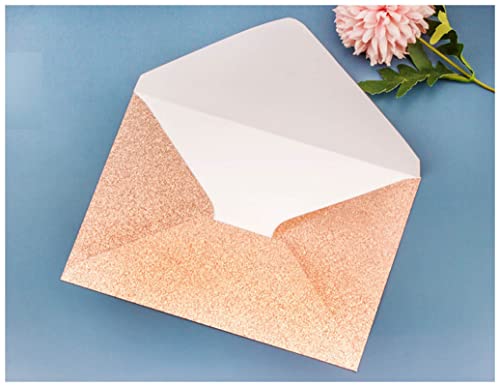 Postkarte Geburtstag 25x Papierumschläge schimmern graue Perllegierende Glitzerumschläge for DIY. Postkarte / Karte Hochzeits-Einladungsgeschenk-Verpackungsumschlag Postkarte Weihnachten(Pink rose gol von ANKCASE