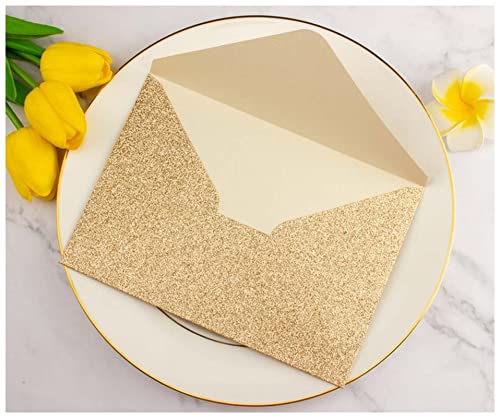 Postkarte Geburtstag 25x Papierumschläge schimmern graue Perllegierende Glitzerumschläge for DIY. Postkarte / Karte Hochzeits-Einladungsgeschenk-Verpackungsumschlag Postkarte Weihnachten(Rose gold gli von ANKCASE