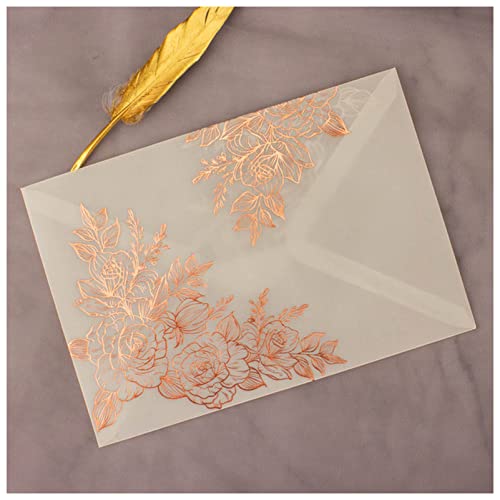 Postkarte Geburtstag 25x Papierumschläge schimmern graue Perllegierende Glitzerumschläge for DIY. Postkarte / Karte Hochzeits-Einladungsgeschenk-Verpackungsumschlag Postkarte Weihnachten(Vellum rose g von ANKCASE