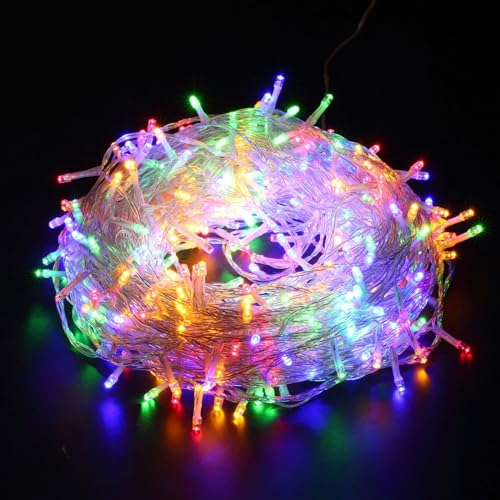 ANKOUJA LED Lichterkette Innen Außen, Lichterkette Warmweiß Kugel Strombetrieben 100 Lichterkette für Garten Weihnachten Hochzeit Weihnachtsbaum Beleuchtung mit 8 Modi (11M) von ANKOUJA