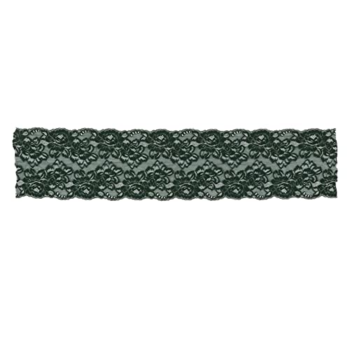 ANKROYU 10 Yards Vintage-Spitzenband, 7,9 Zoll breit, selbstklebendes Dekoband, weiche Mehrzweck-Nähspitze, Blumenband zum Basteln (Dark Green) von ANKROYU