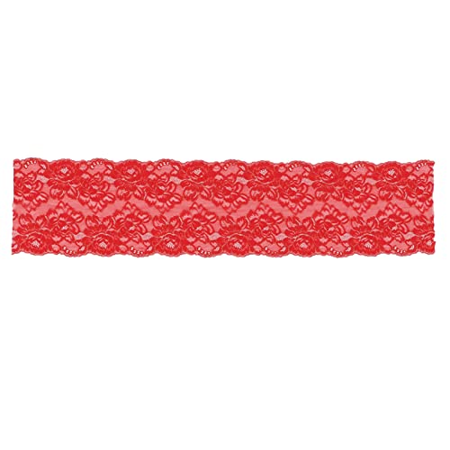 ANKROYU 10 Yards Vintage-Spitzenband, 7,9 Zoll breit, selbstklebendes Dekoband, weiche Mehrzweck-Nähspitze, Blumenband zum Basteln (Red) von ANKROYU