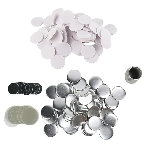 ANKROYU 100 Sets Blanko-Anstecknadel-Rückknopf-Teile, 58-mm-Rohling-Knopfherstellungszubehör, runde Metallabzeichen, Knöpfe, Anstecknadeln, Nähknöpfe für Kunsthandwerk von ANKROYU