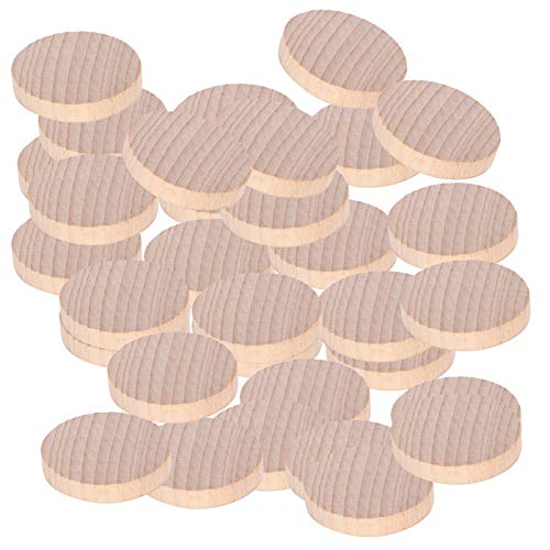 ANKROYU 100 Stück leere Holzscheiben, unlackierte runde Holzkreise, unlackierte Holzkreisscheiben, unlackierte runde Holzkreise für handgefertigte Accessoires (3cm) von ANKROYU