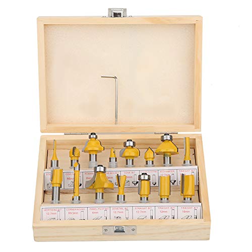 ANKROYU 15-teiliges Fräser-Set, Hartmetall-Holzfräser-Set mit Aufbewahrungsbox, Schaftfräser für Spanplatten von ANKROYU
